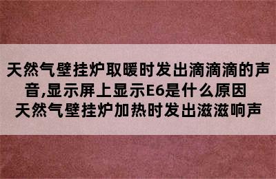 天然气壁挂炉取暖时发出滴滴滴的声音,显示屏上显示E6是什么原因 天然气壁挂炉加热时发出滋滋响声